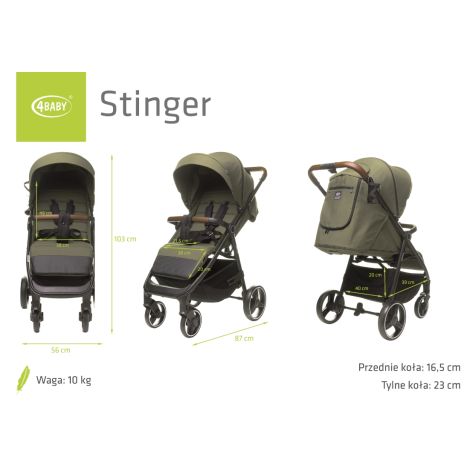 4Baby Stinger - wózek spacerowy | Khaki - 18